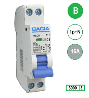Installatieautomaat GACIA M80N-B16
