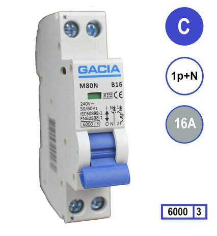 Installatieautomaat GACIA M80N-C16
